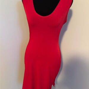 Red Form Fitting Sleeveless Dress